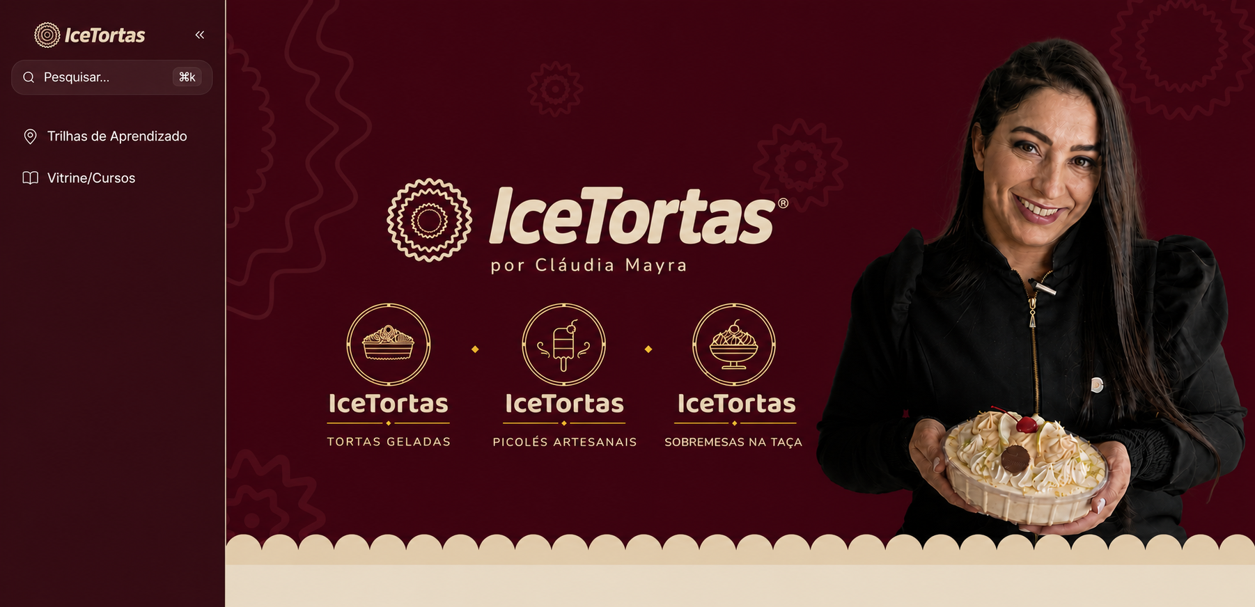 Página inicial da área de membros IceTortas